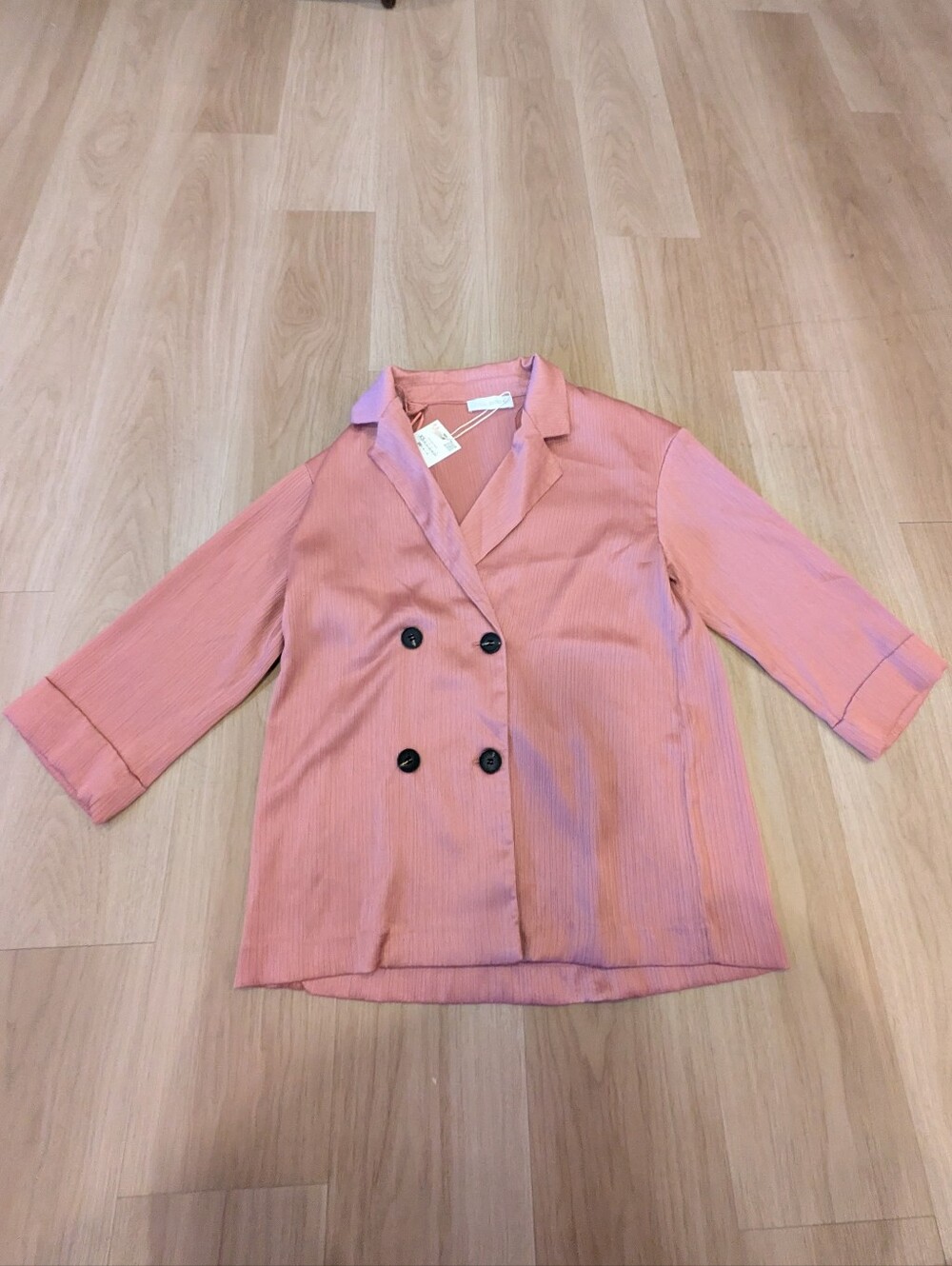 Zara NWT Oversized Shirt Blazer Size Xs Pink Textured